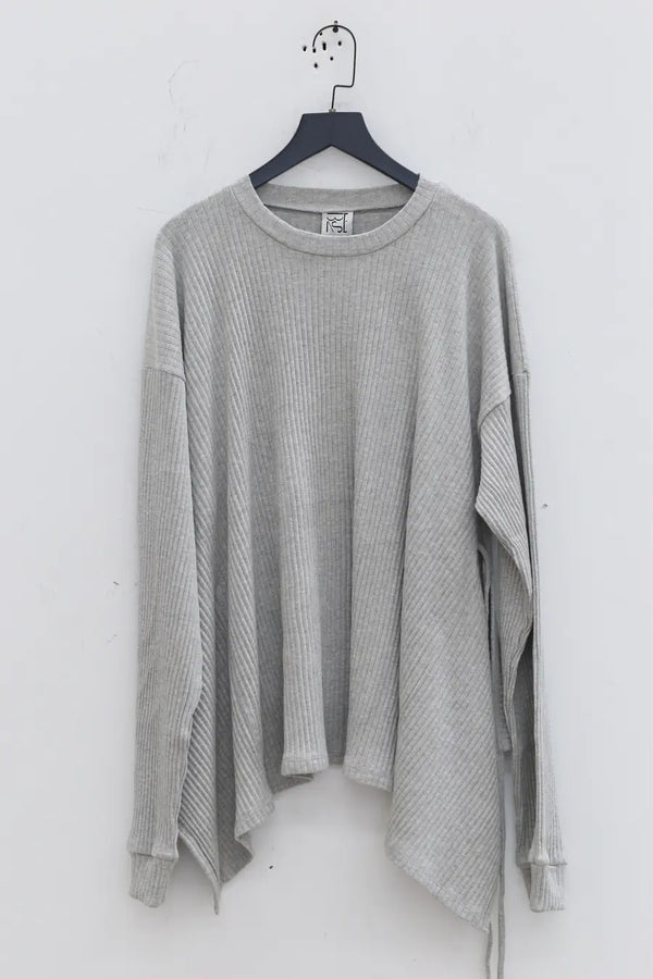 BASERANGE Short Sleeve T-Shirt FSHL-RIB-000 Gray Mix